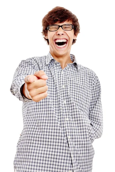 Guy with finger pointing at you — Stock Photo, Image