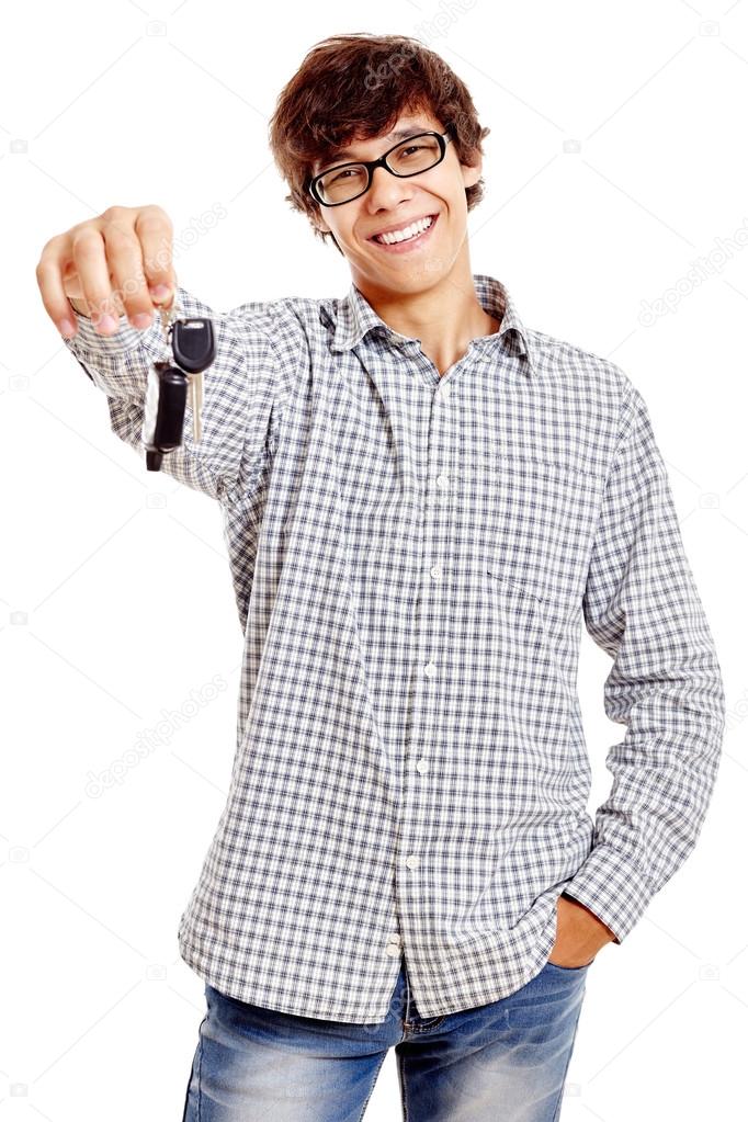 Guy with car keys