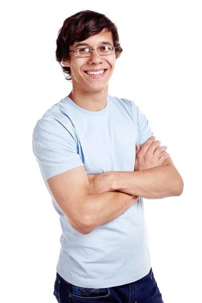 Smiling guy with crossed arms — Stock Photo, Image