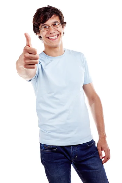 Guy showing thumb up sign — Stock Photo, Image