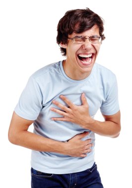 Gülüyor ve adam çığlık