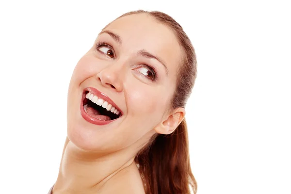 Gelukkig lachen vrouw — Stockfoto