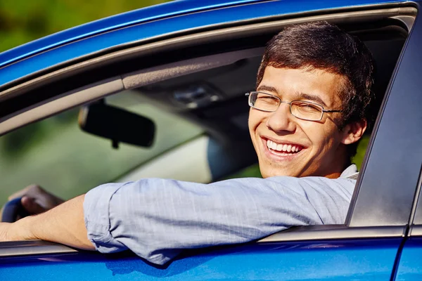 Guy in car closeup — Stock Photo, Image