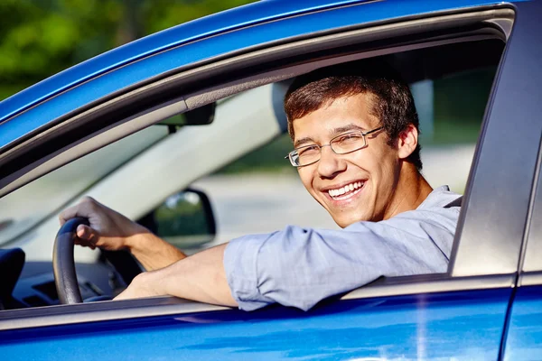 Guy in car closeup — Stock Photo, Image