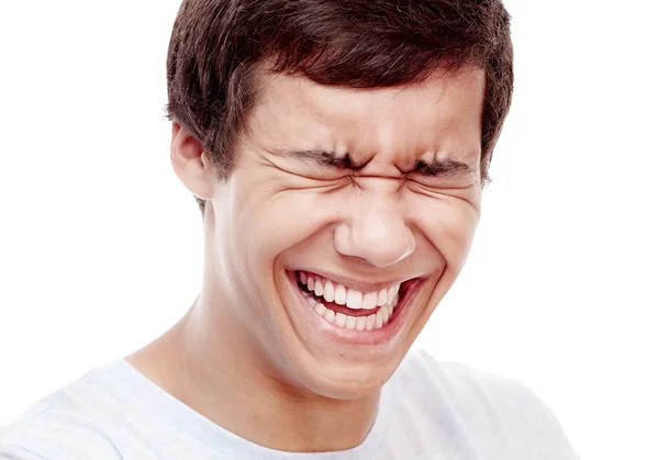 Smějící se muž closeup — Stock fotografie