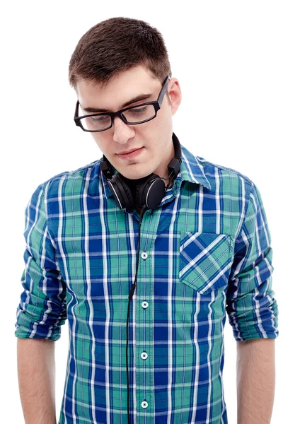 Guy with headphones — Stock Photo, Image