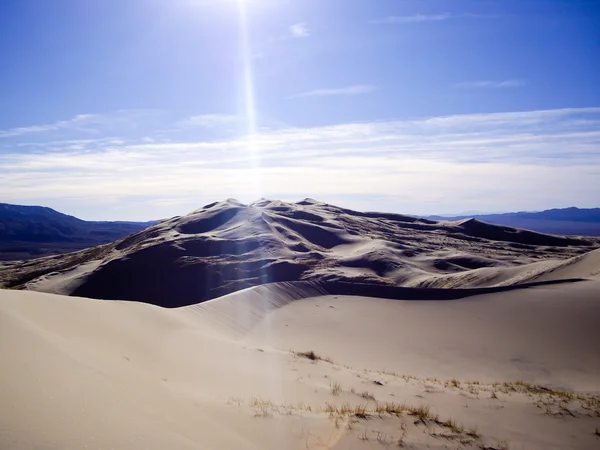 Sun Rays on Kelso Dunes desert of California — Stock Photo, Image