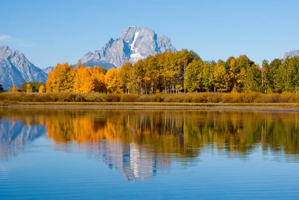Reflections of Grand Tetons in Fall — Stock Photo, Image