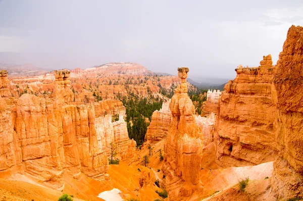 Colori vibranti di hoodoos Bryce Canyon sotto la pioggia — Foto Stock