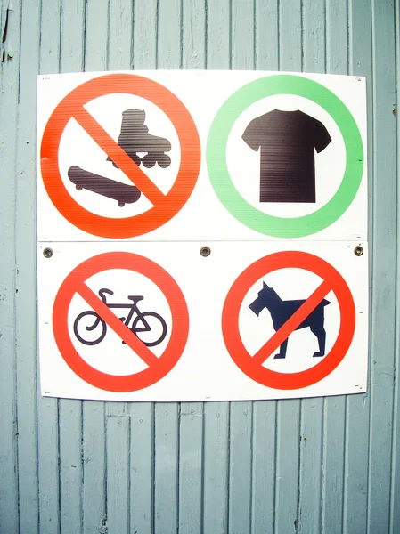 What not to wear or do Sign — Stock Photo, Image