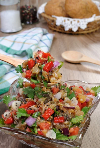 Eggplant salad with vegetables — Stock Photo, Image