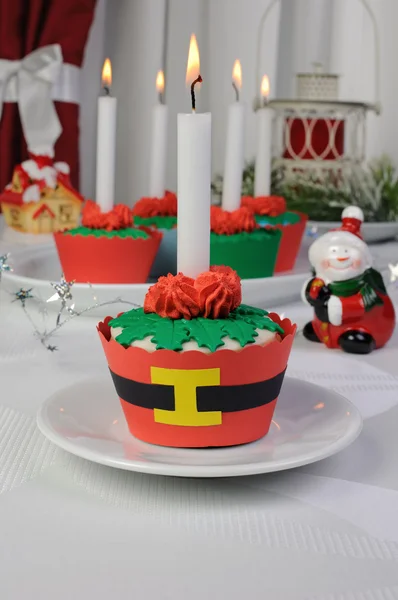 Muffins en forma de flor de Navidad —  Fotos de Stock