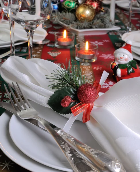 Fragment serving Christmas table — Stock Photo, Image