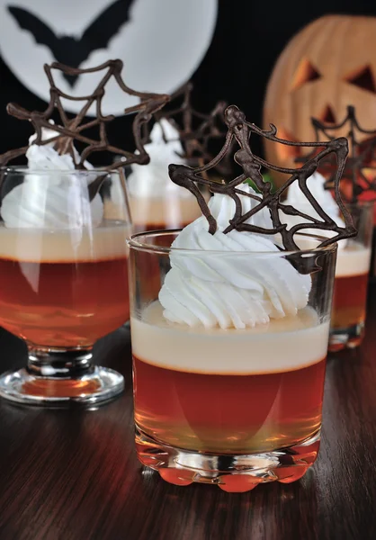 Halloween dessert in een glas — Stockfoto