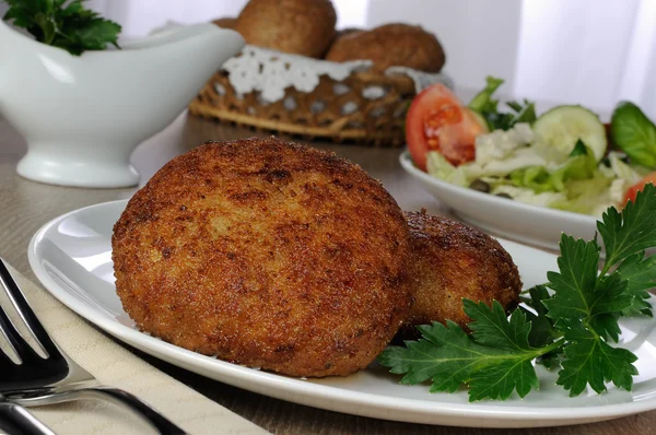 빵 부스러기에 치킨 cutlets — 스톡 사진