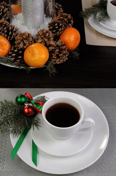 Una tazza di caffè a Natale — Foto Stock