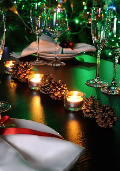 Fragmento da decoração da mesa de Natal — Fotografia de Stock