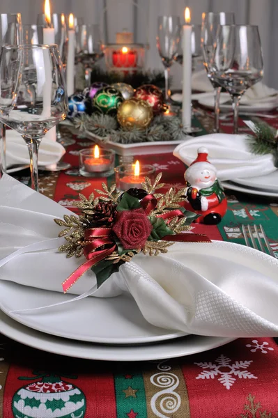 Fragment serving Christmas table — Stock Photo, Image