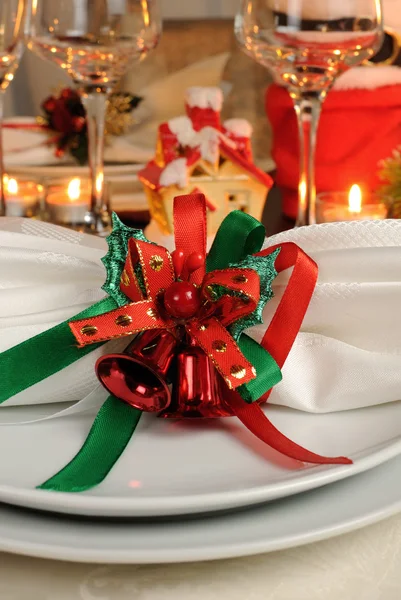 Festive Christmas table decoration — Stock Photo, Image