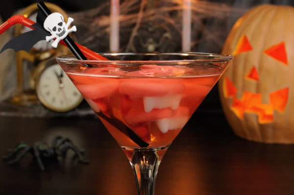 A cocktail with vampire teeth — Stock Photo, Image