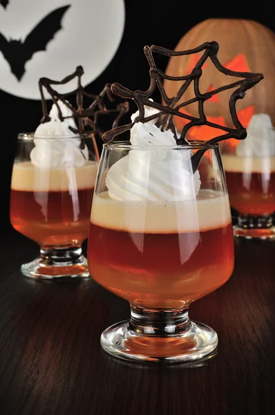 Halloween dessert in a glass — Stock Photo, Image