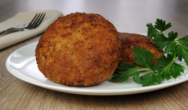 Escalopes de poulet dans la chapelure Image En Vente