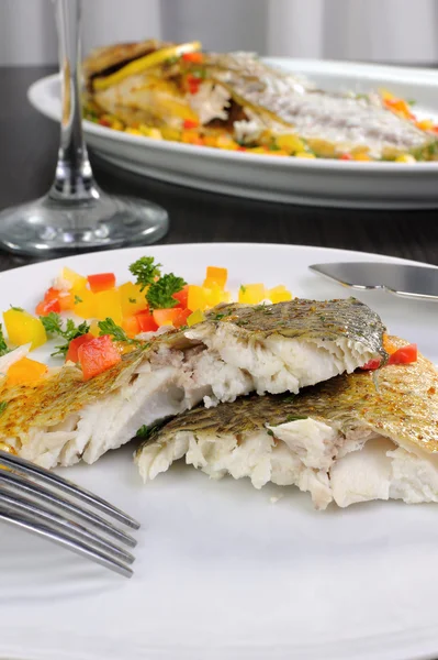 Slices of baked fish Dorado — Stock Photo, Image