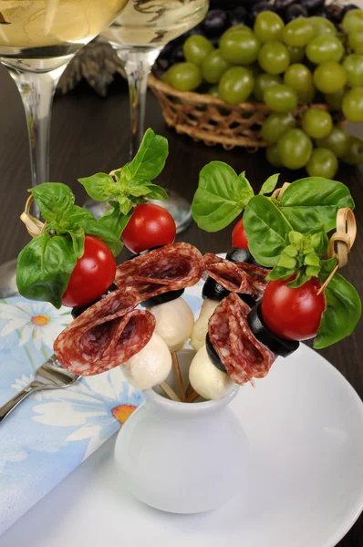 Amuse van Salami — Stockfoto