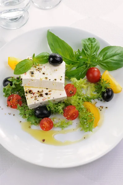 Slices of cheese in oil with spices — Stock Photo, Image