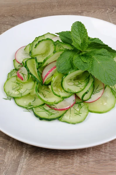 Salad cucumber with radish — Stock Photo, Image