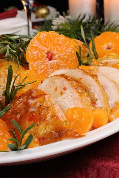 Baked chicken in tangerine sauce — Stock Photo, Image