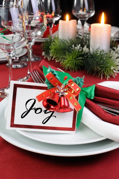 How to decorate the Christmas table — Stock Photo, Image