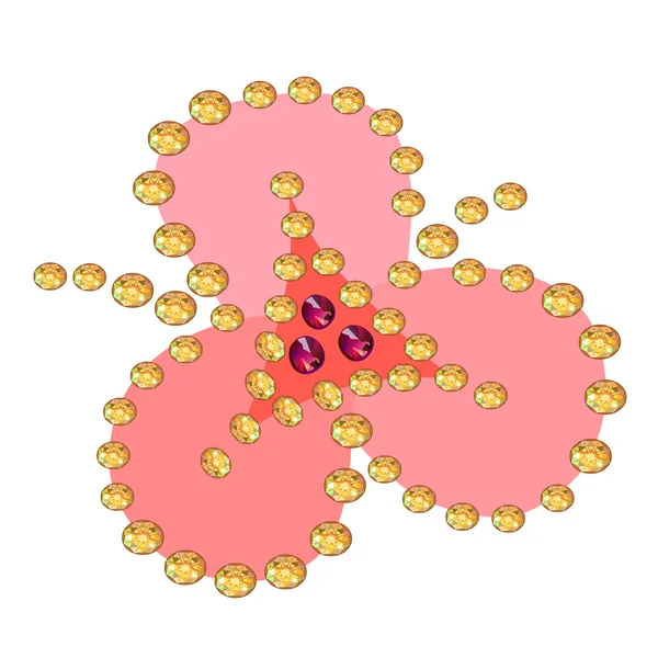 Fibel aus zarten Blume-Edelsteinen — Stockvektor