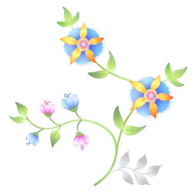 dekor çiçek öğeleri kümesi