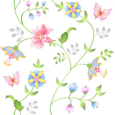 Dekor çiçek öğeleri sorunsuz seti