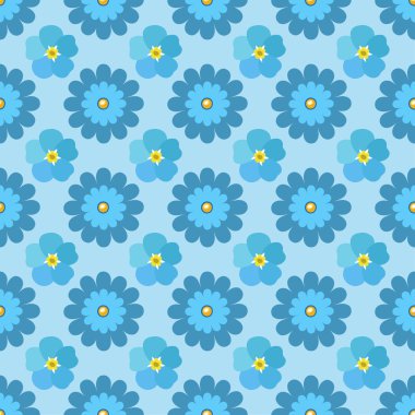 Çiçekler (stilize papatya ve unutma) sorunsuz arka plan