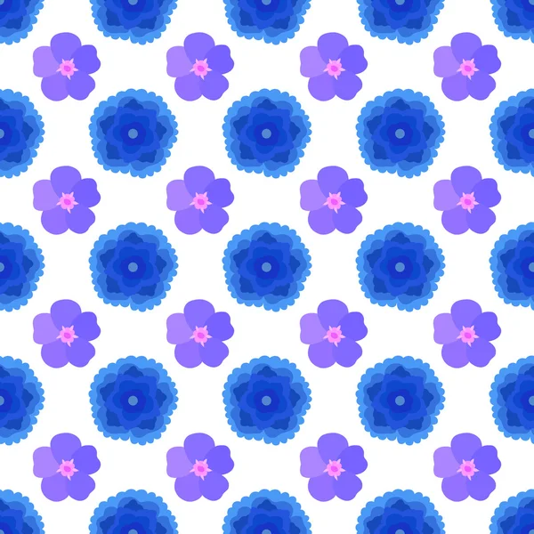 Flores azules estilizadas fondo sin costuras — Vector de stock