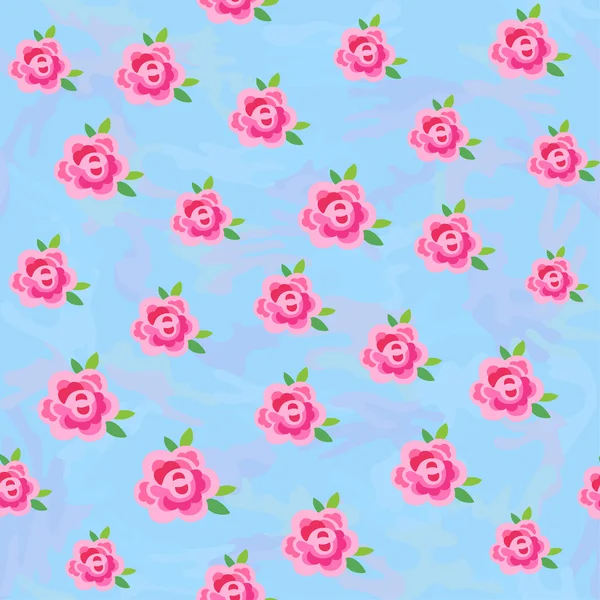 Flores (rosas estilizadas) fondo de camuflaje sin costuras — Vector de stock