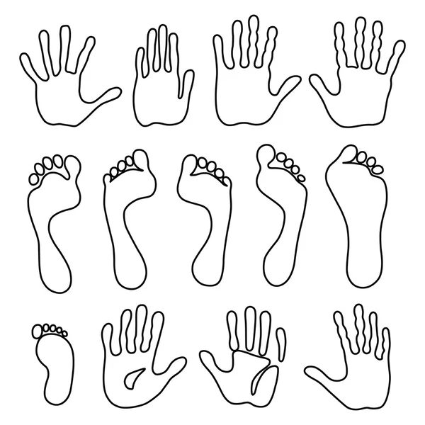 Generación de huellas de manos y pies — Archivo Imágenes Vectoriales
