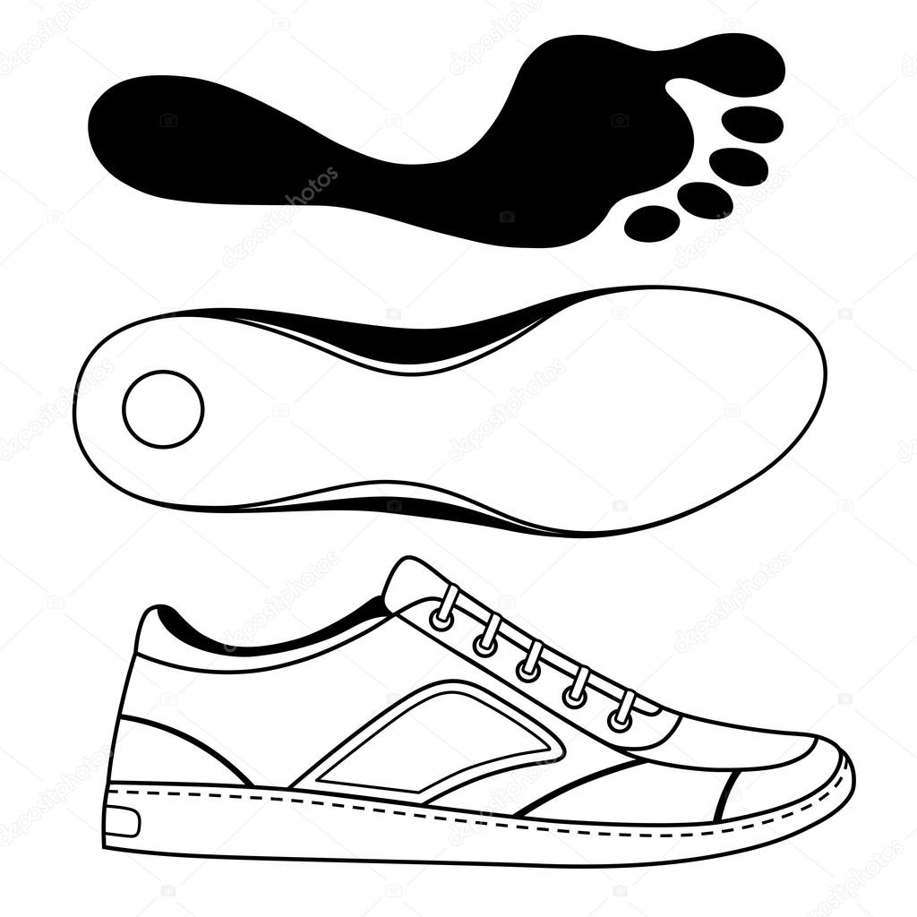 Shoe Line Drawing. Shoes Sneaker Outline Drawing Vector, Black Line  Sneaker. Vector Illustration. Stock Vector - Illustration of hand, casual:  207240349
