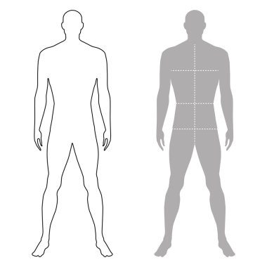 Moda adam şablon şekil siluet belirgin vücut ile özetlenen