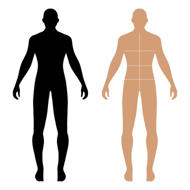 İşaretli vücut ile Moda adam katı şablon rakam siluet