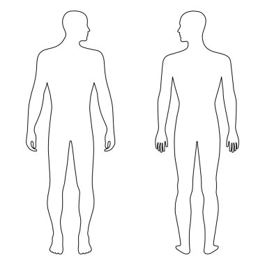 Moda insanın Seviyelendirilmiş şablon şekil siluet