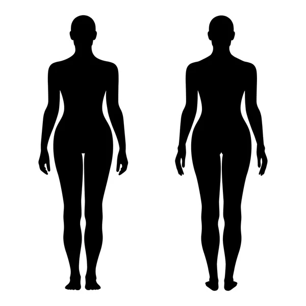 Moda figura modello solido della donna silhouette — Vettoriale Stock