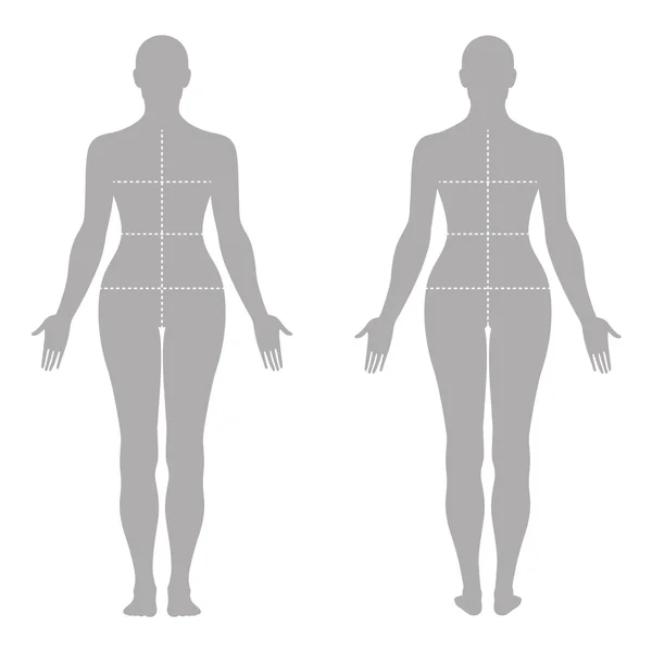 패션 여성의 단단한 템플릿 그림 실루엣 — 스톡 벡터