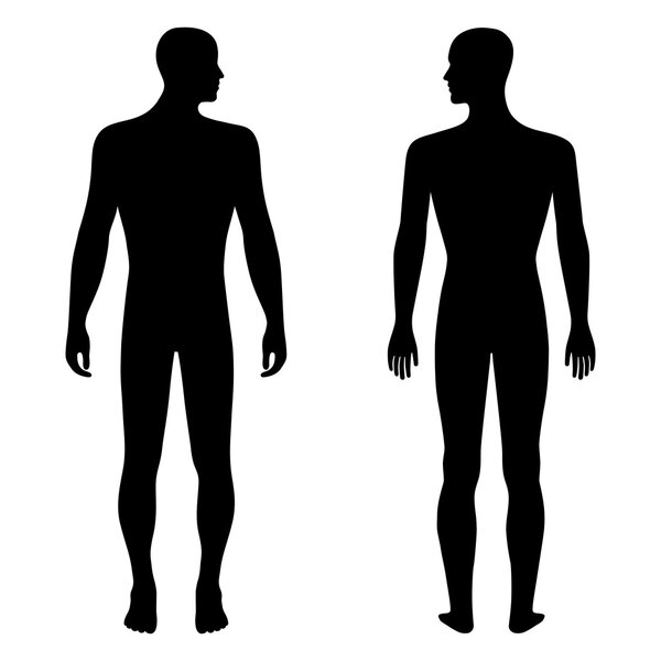 Fashion man's solid template figure silhouette