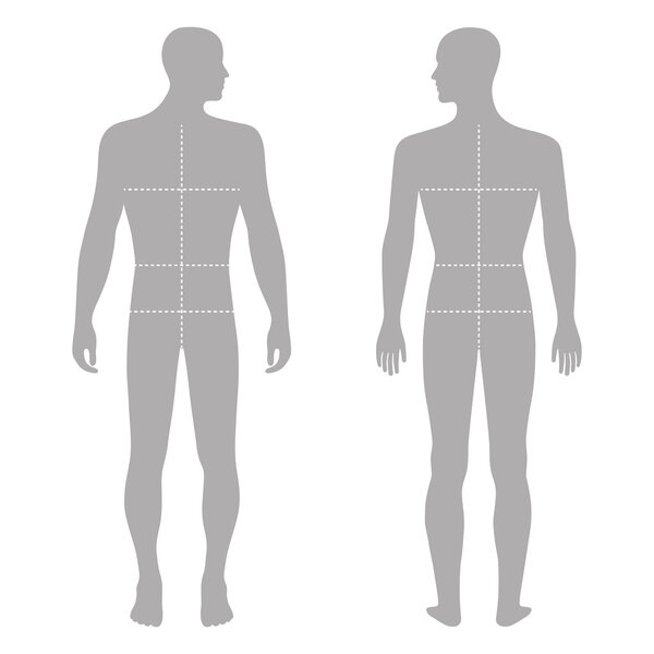 Fashion man's solid template figure silhouette