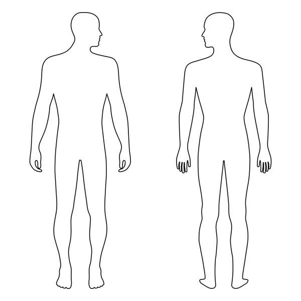 Módní Pánské obrys šablony obrázek silueta — Stockový vektor