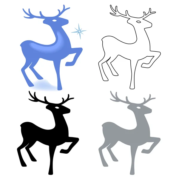 Merveilleux cerfs se tient (silhouette ) — Image vectorielle