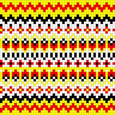 Geometrik dikişsiz Jacquard nakışı ya da örgü şeması motif arka planı, izole vektör çizimi. Giyim tekstili için: kazak, çorap, atkı; iç döşeme: peçete, yastık